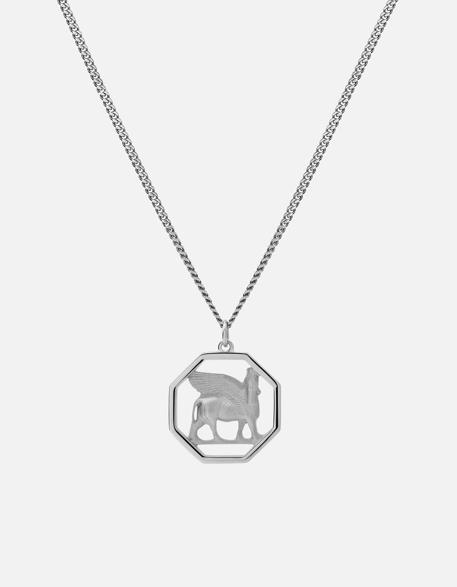Miansai Necklaces Lamassu Necklace, Sterling Silver Polished Silver / 22 in.