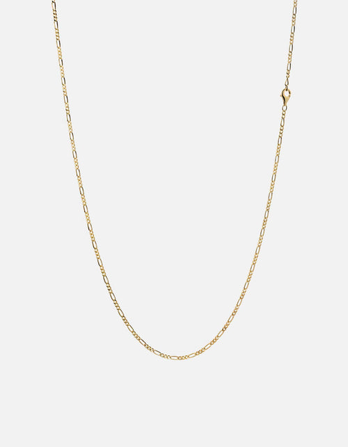 2mm Figaro Chain Necklace, Gold Vermeil