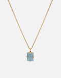 Miansai Necklaces Lennox Blue Agate Necklace, Gold Vermeil Blue Agate / 18 in. / Monogram: No