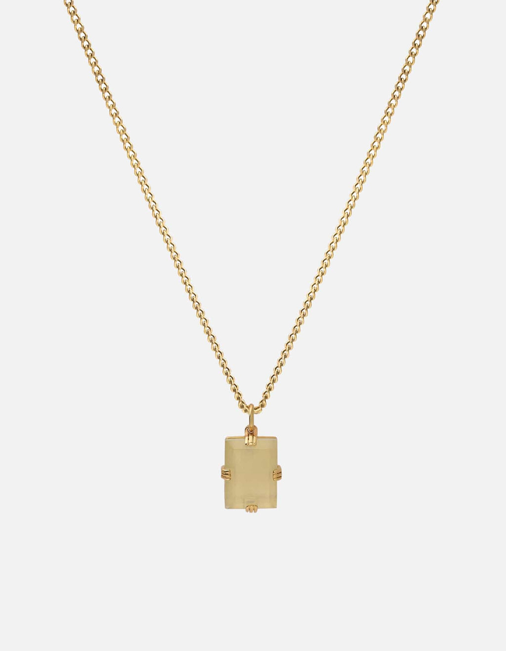 Miansai Necklaces Lennox Quartz Necklace, Gold Vermeil Smoky / 18 in. / Monogram: No