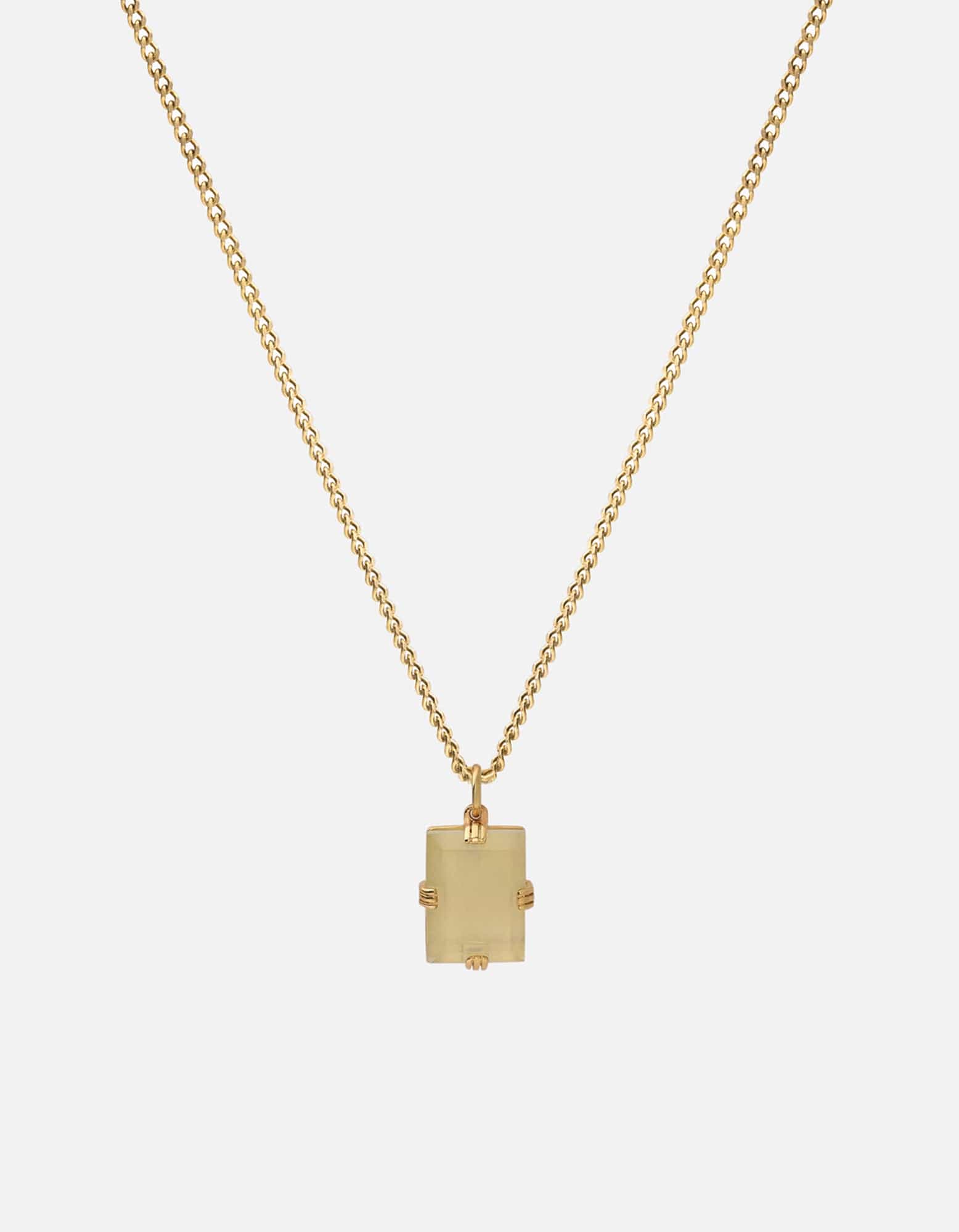 Miansai Necklaces Lennox Quartz Necklace, Gold Vermeil Smoky / 18 in. / Monogram: No