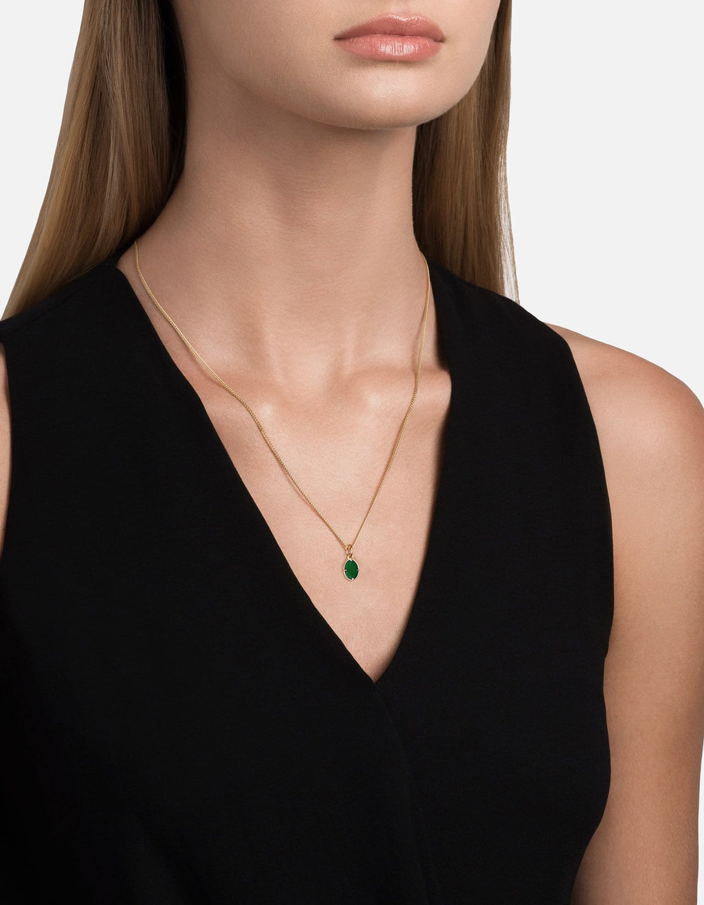 Portal Pendant Necklace, Gold Vermeil/Green