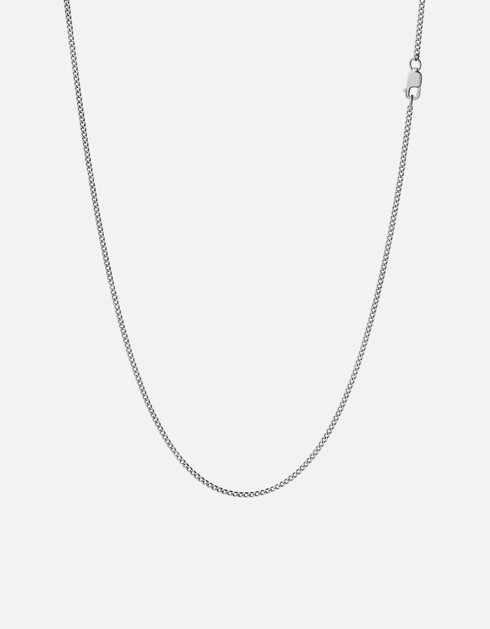 2mm Cuban Curb Chain Necklace, Sterling Silver