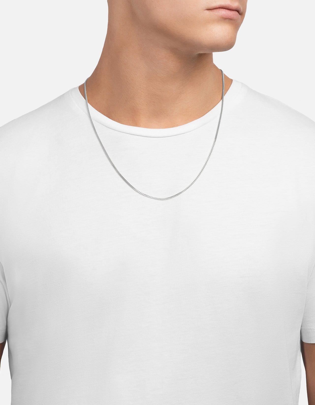 2mm Cuban Curb Chain Necklace, Sterling Silver