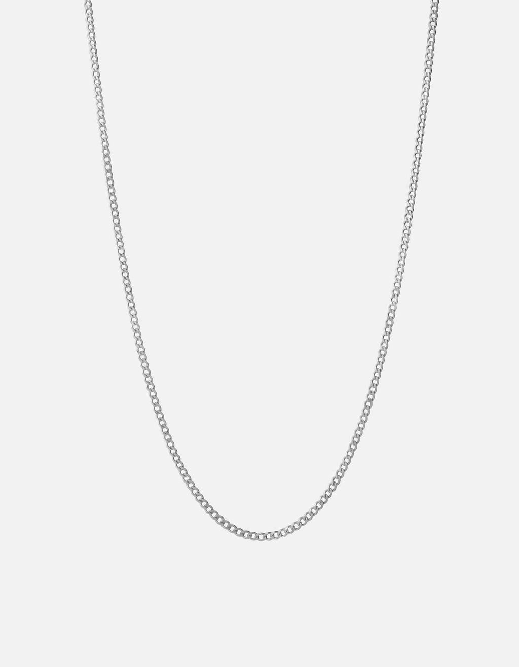 3mm Cuban Curb Chain Necklace, Polished Sterling Silver