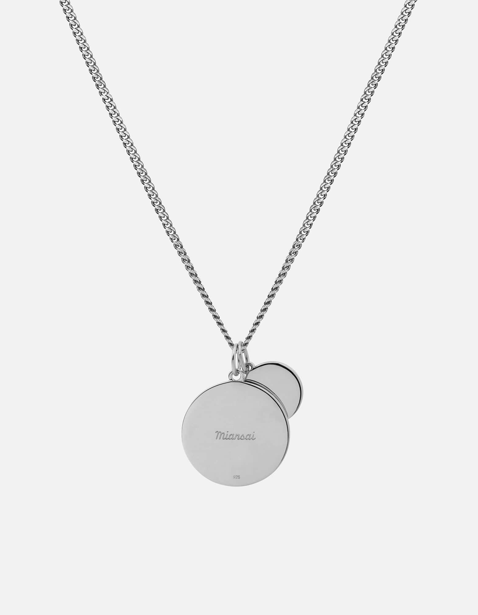 Saint Christopher Surf Necklace, Sterling Silver / Emerald Green