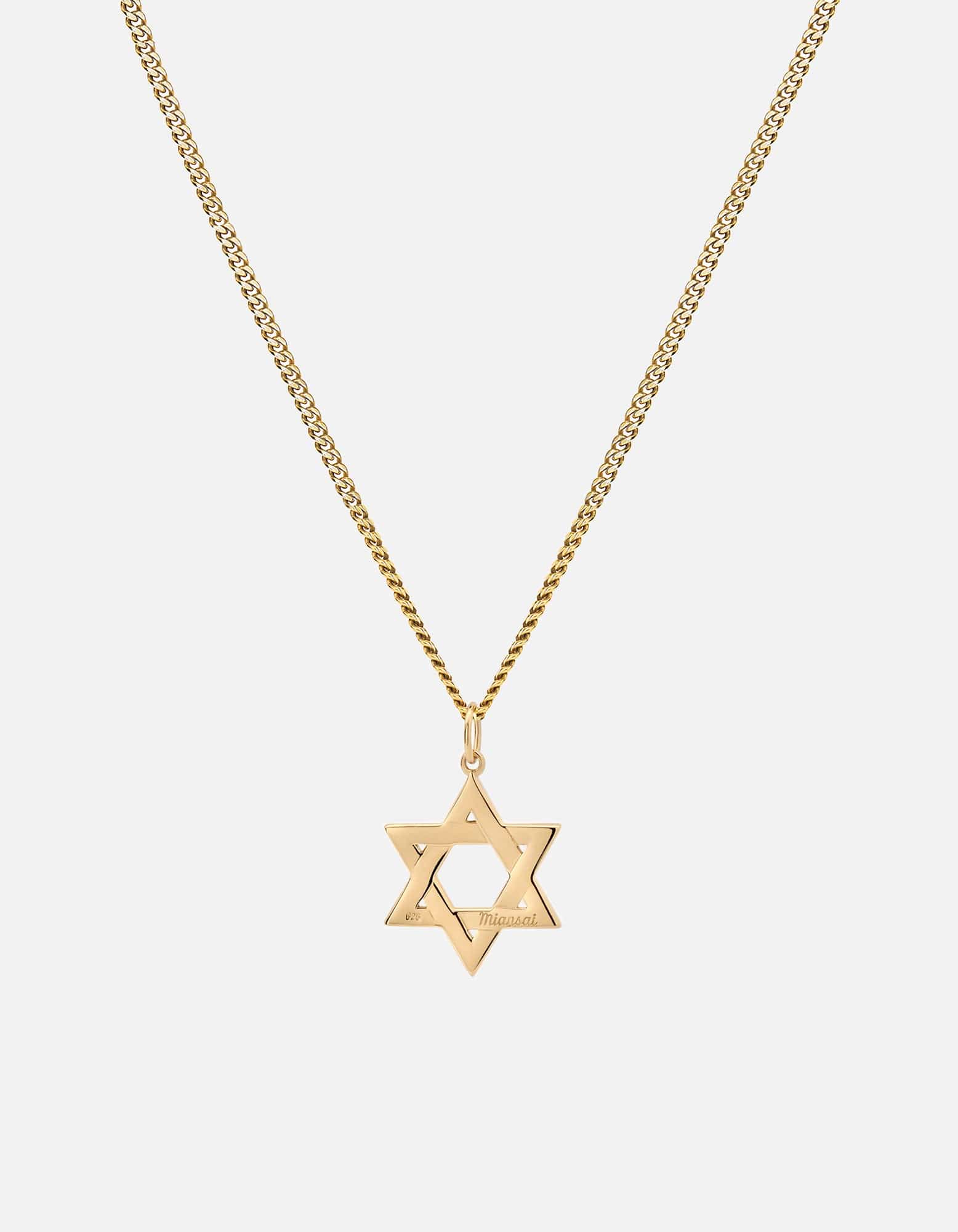 Star of David Pendant Necklace, Gold Vermeil