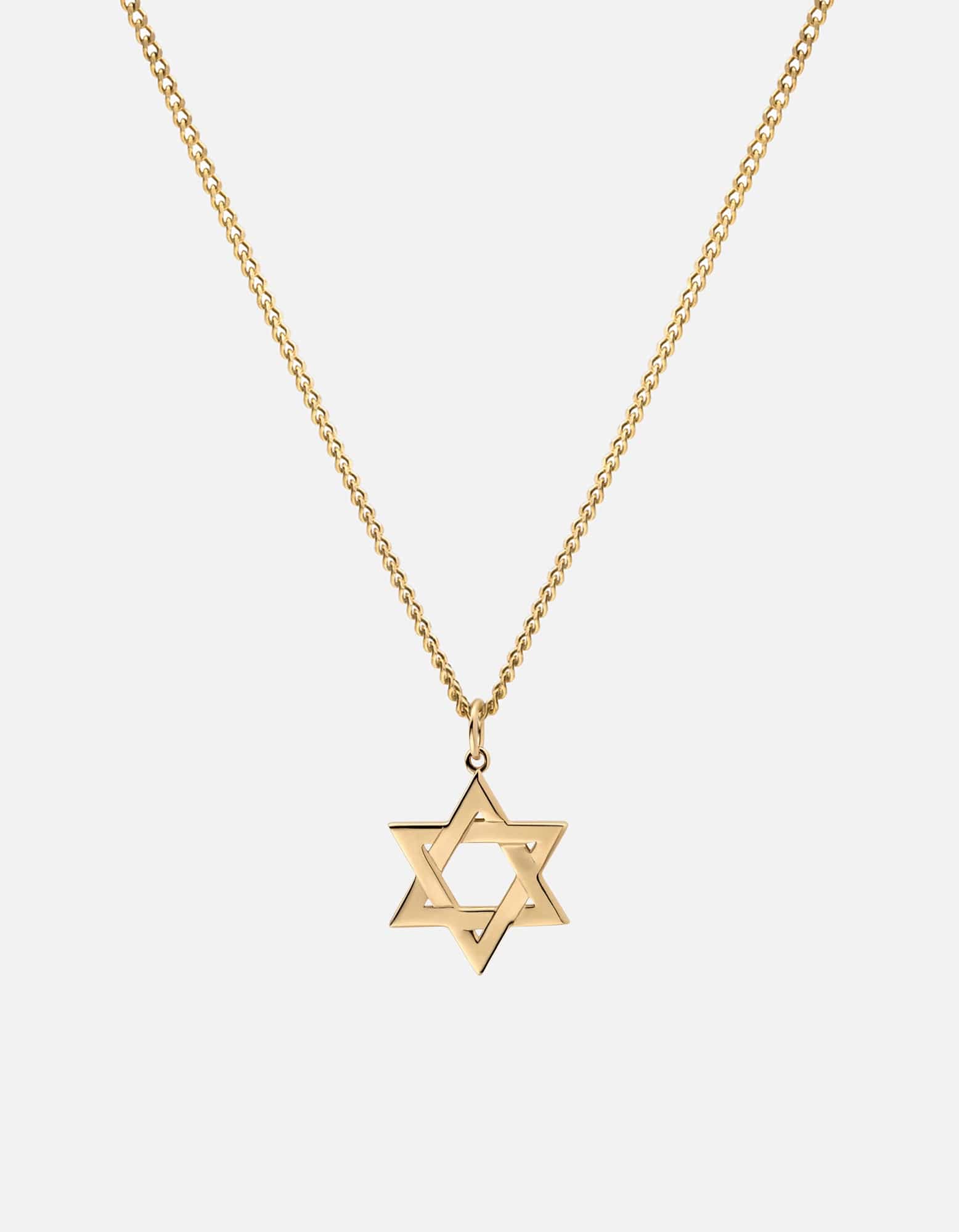 Star of David Pendant Necklace, 14k Gold