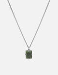 Miansai Necklaces Lennox Jasper Necklace, Sterling Silver Green / 24 in. / Monogram: No