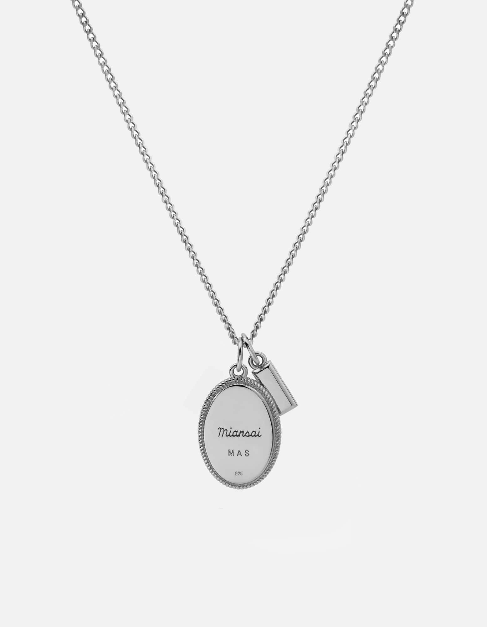 Entrata Necklace, Sterling Silver/Black