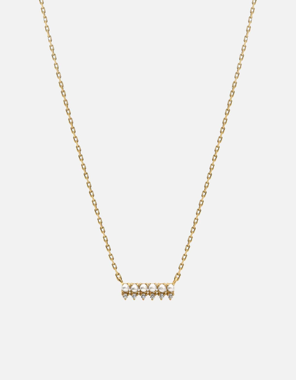 Miansai Necklaces Aurea Pearl Necklace, 14k Gold Pavé Polished Gold w/Pearls / 16-18 in.