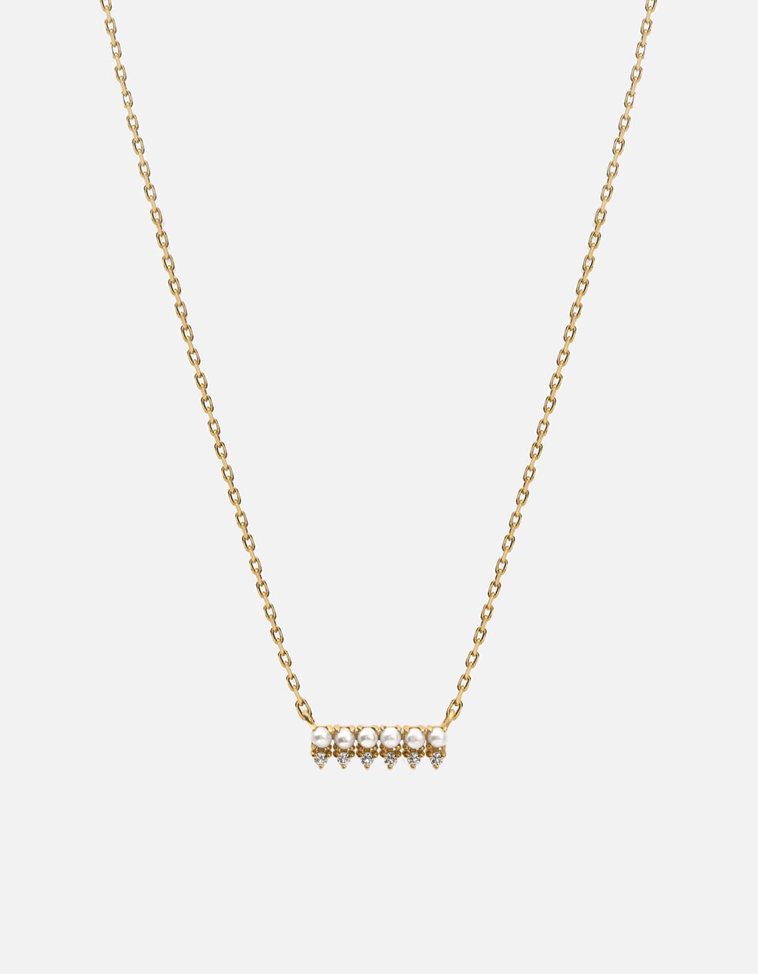 Miansai Necklaces Aurea Pearl Necklace, 14k Gold Pavé Polished Gold w/Pearls / 16-18 in.