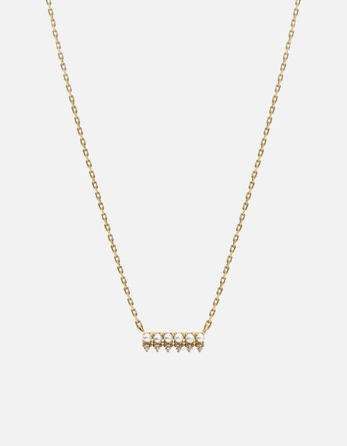 Miansai Necklaces Aurea Pearl Necklace, 14k Gold Pavé Polished Gold w/Pearls / 16-18 in.