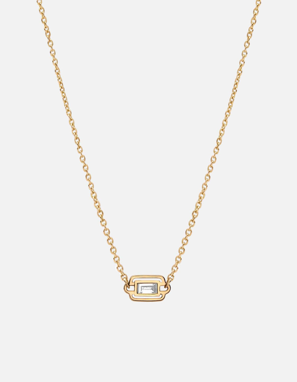 Miansai Necklaces Luna Necklace, 14k Gold Baguette Pavé Polished Gold/Baguette Pave / 16-18 in.