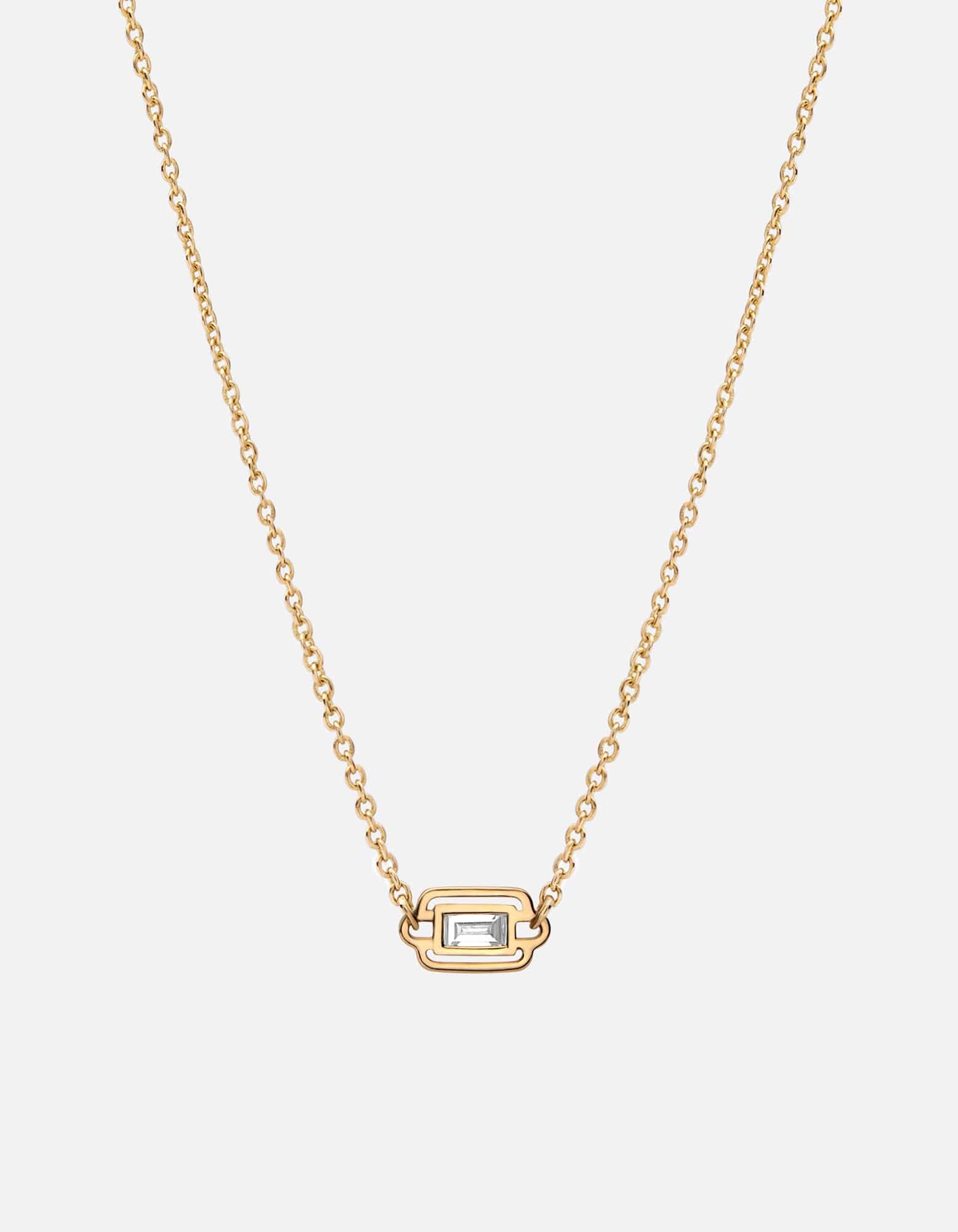 Miansai Necklaces Luna Necklace, 14k Gold Baguette Pavé Polished Gold/Baguette Pave / 16-18 in.