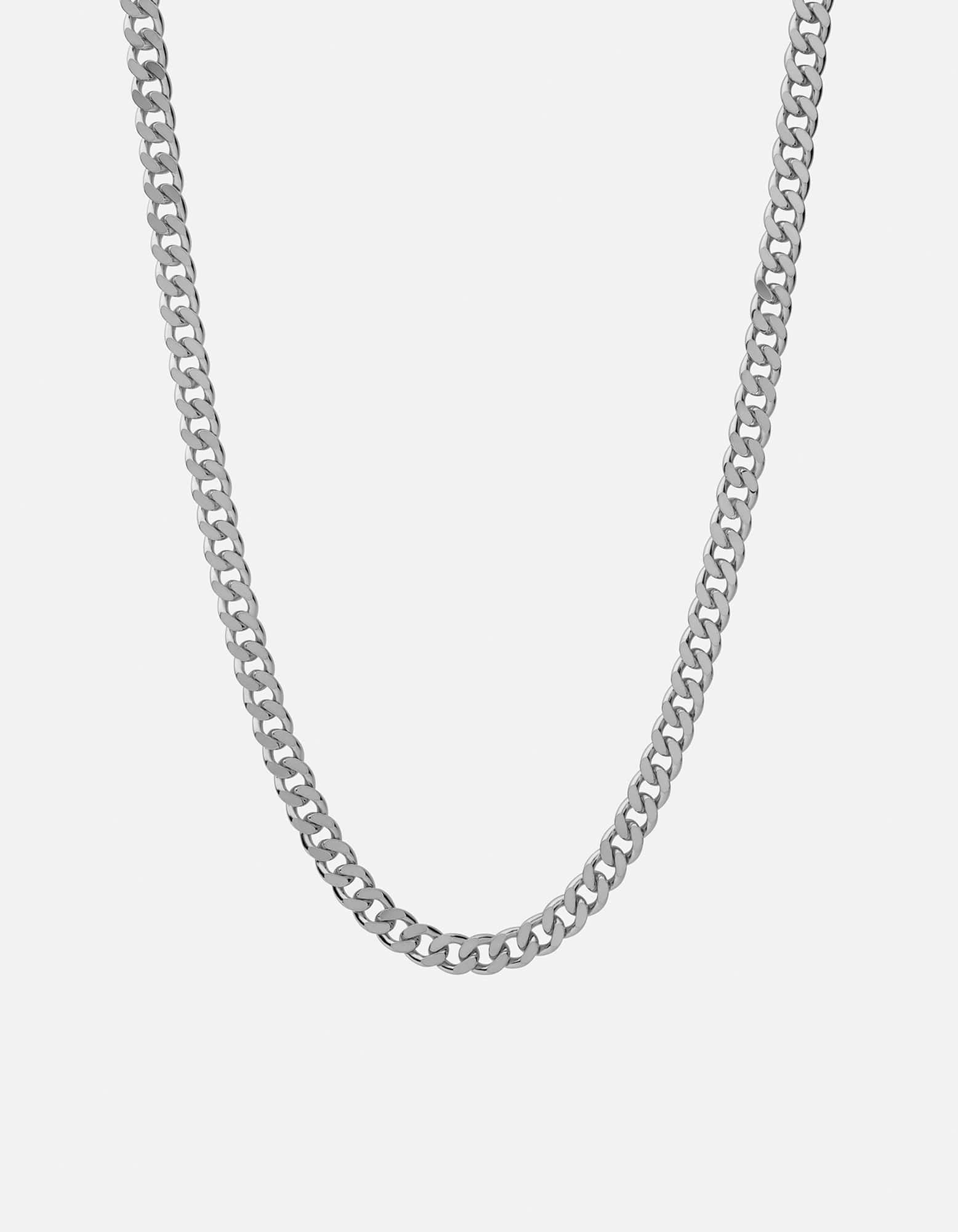 6.5mm Cuban Curb Chain Necklace, Sterling Silver