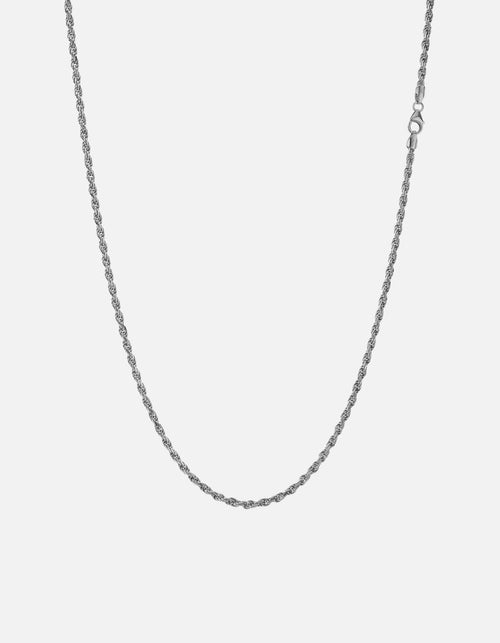 2.4mm Rope Chain Necklace, Sterling Silver