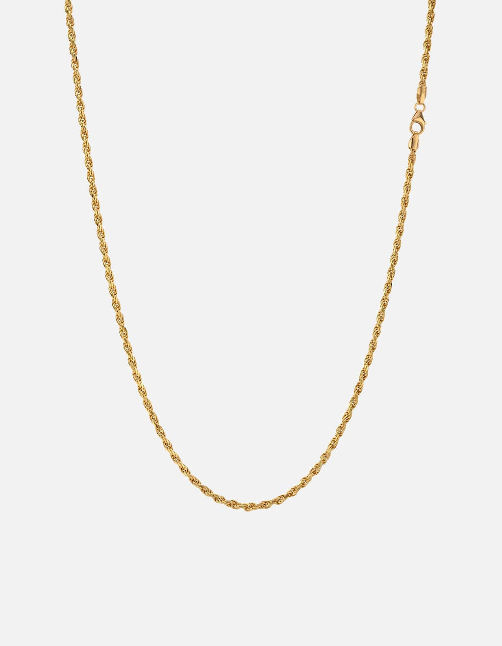 2.4mm Rope Chain Necklace, Gold Vermeil