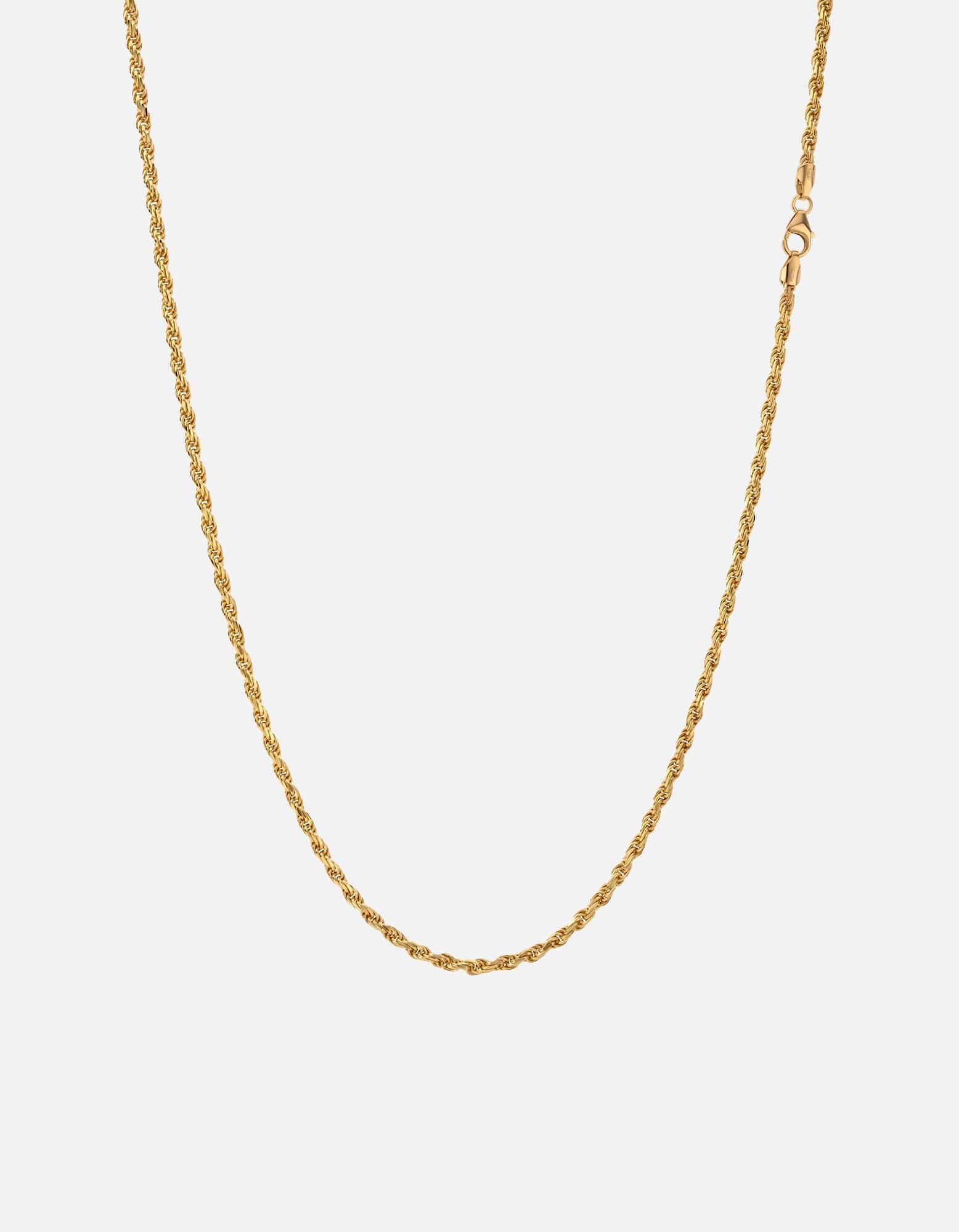 2.4mm Rope Chain Necklace, Gold Vermeil