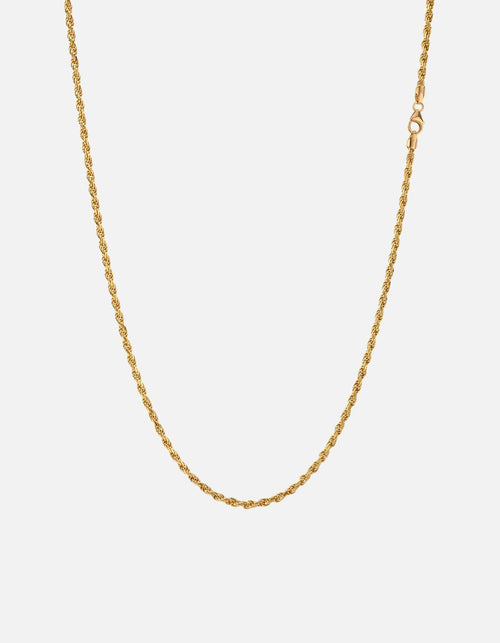 2.4mm Rope Chain Necklace, Gold Vermeil
