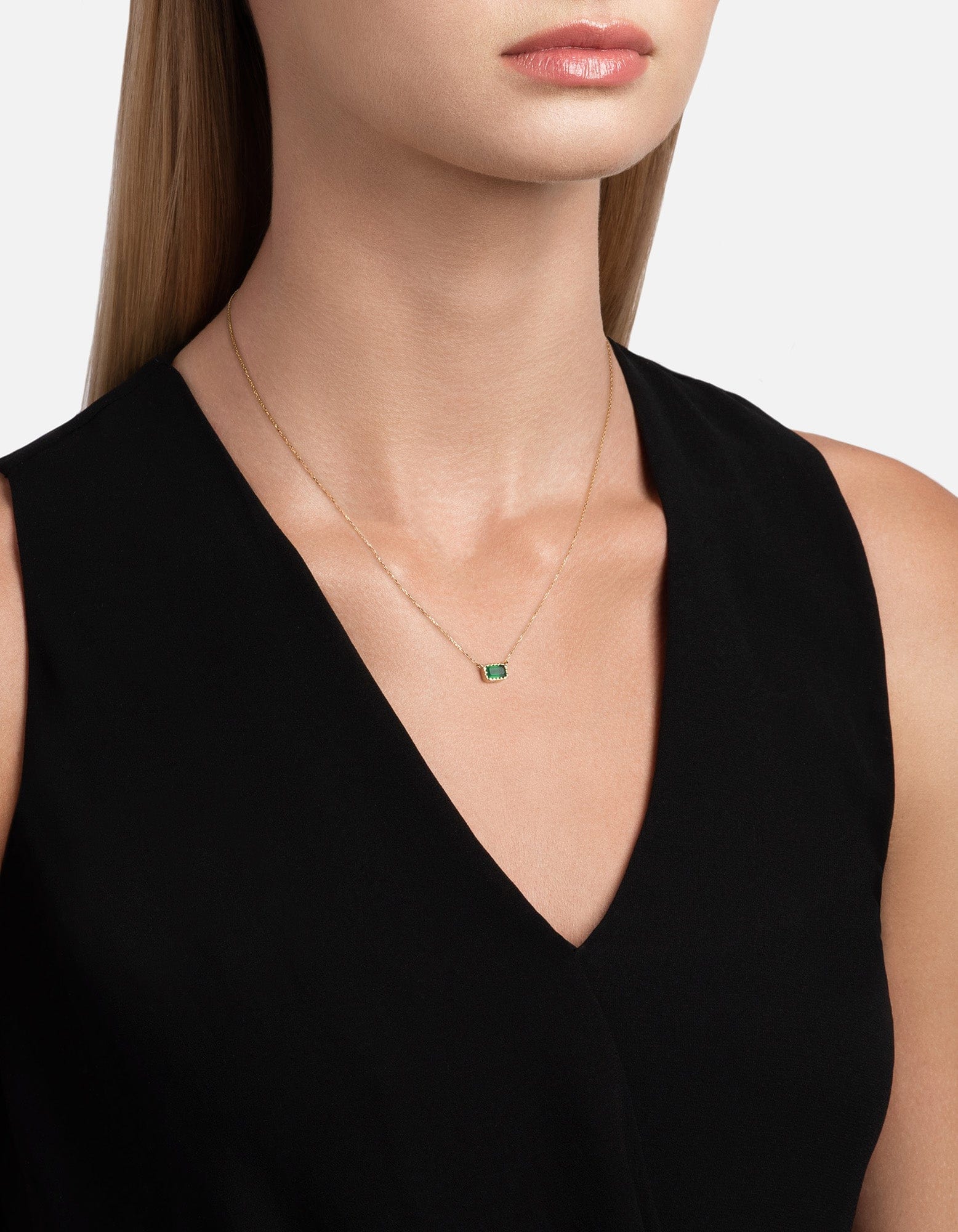 Inari Chalcedony Necklace, 14k Gold