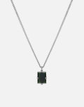 Miansai Necklaces Lennox Agate Necklace, Sterling Silver Green / 24 in. / Monogram: No