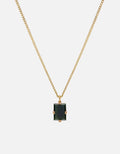 Miansai Necklaces Lennox Green Agate Necklace, Gold Vermeil Green / 18 in. / Monogram: No