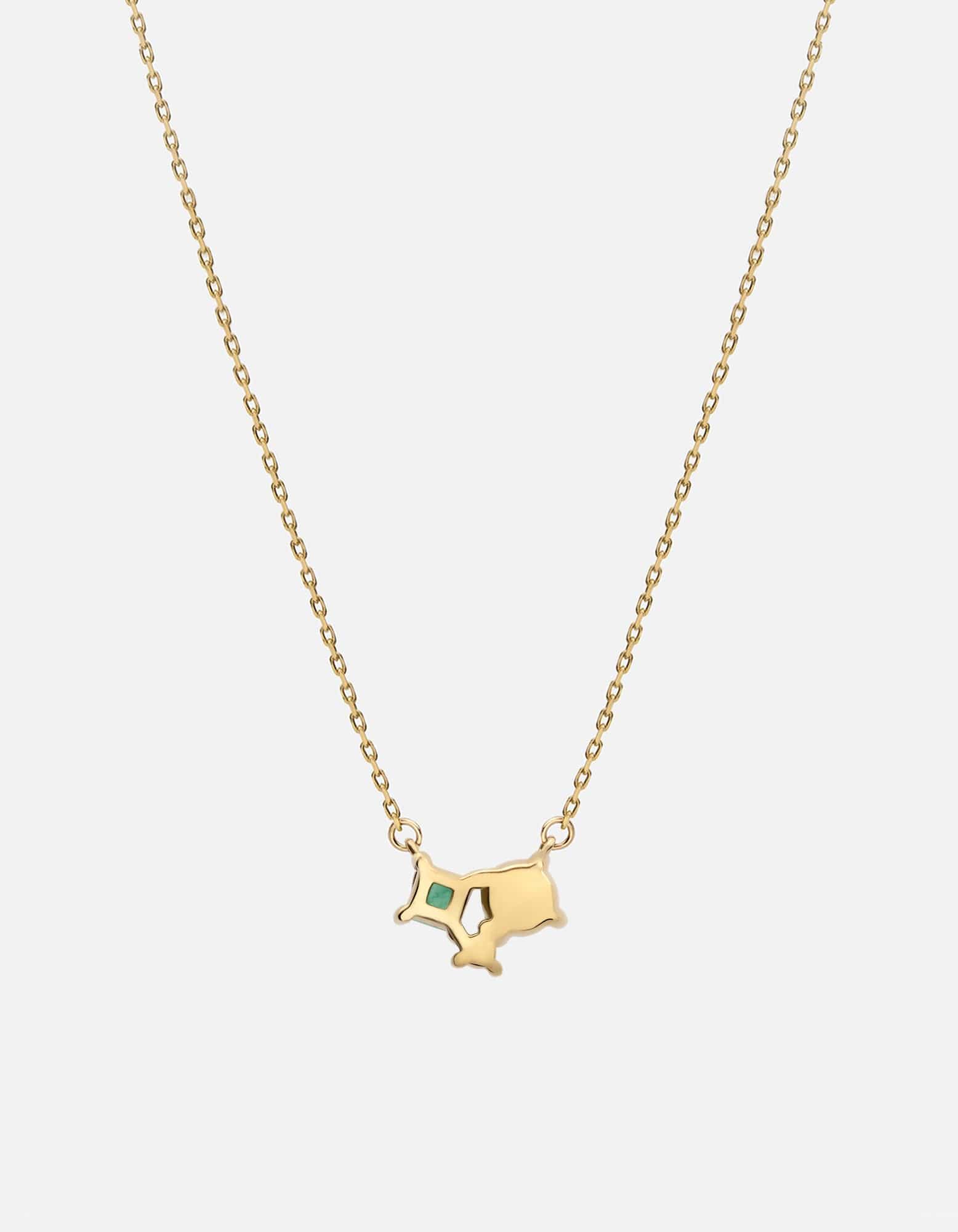 Soraia Pearl Necklace, 14k Gold Pavé/Chalcedony