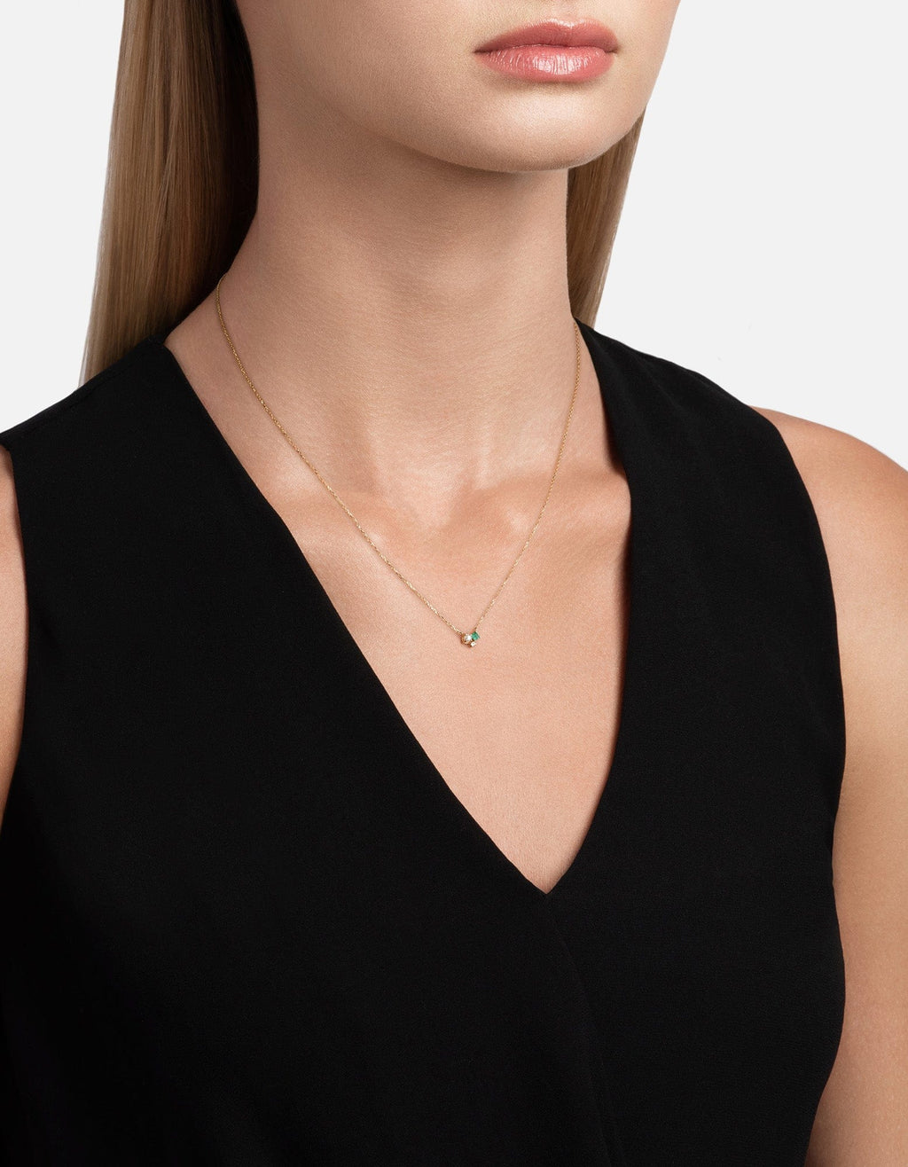 Soraia Pearl Necklace, 14k Gold Pavé/Chalcedony