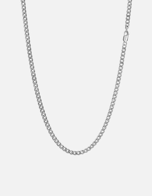 4mm Cuban Curb Chain Necklace, Sterling Silver