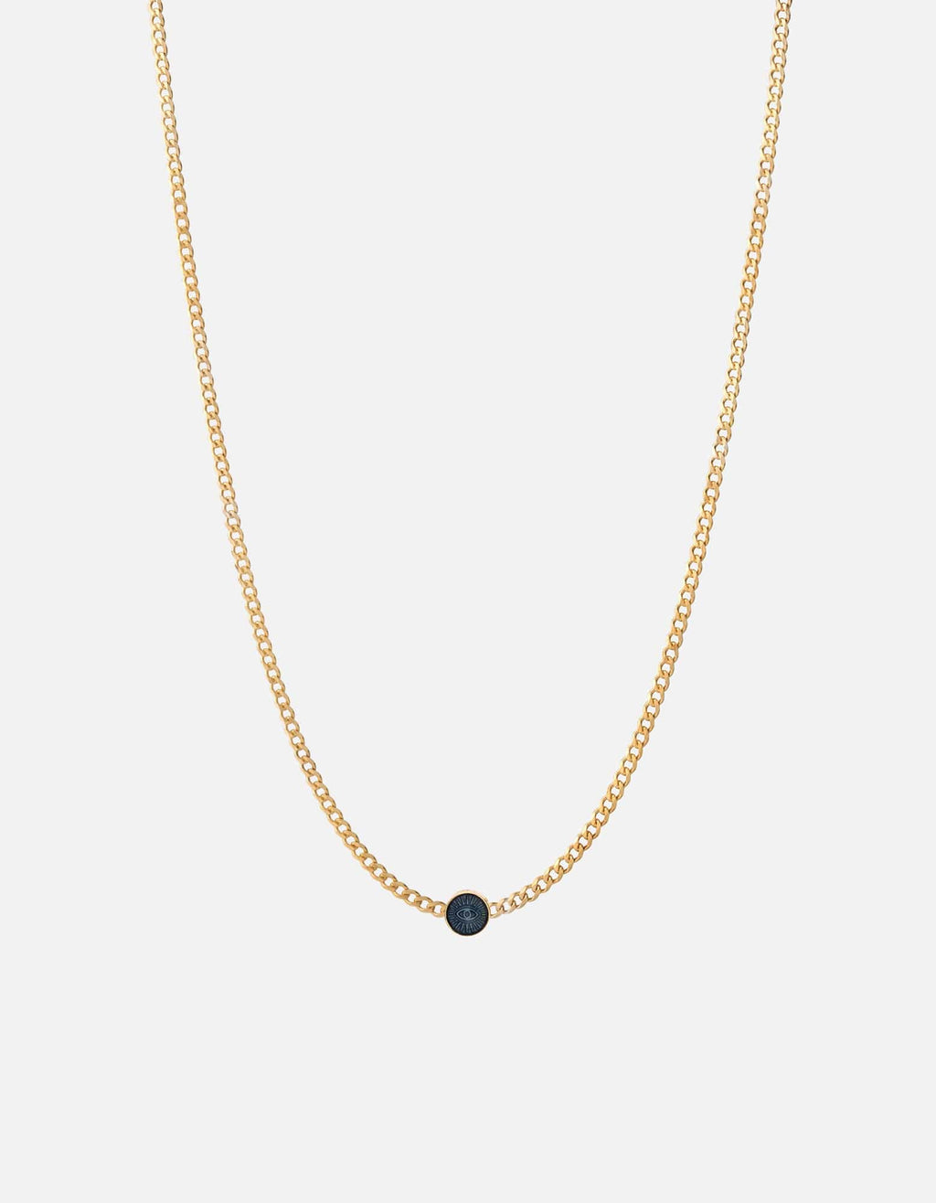 Miansai Necklaces Eye of Time Type Chain Necklace, Gold Vermeil/Blue 1 Letter / Blue / 24 in. / Monogram: Yes