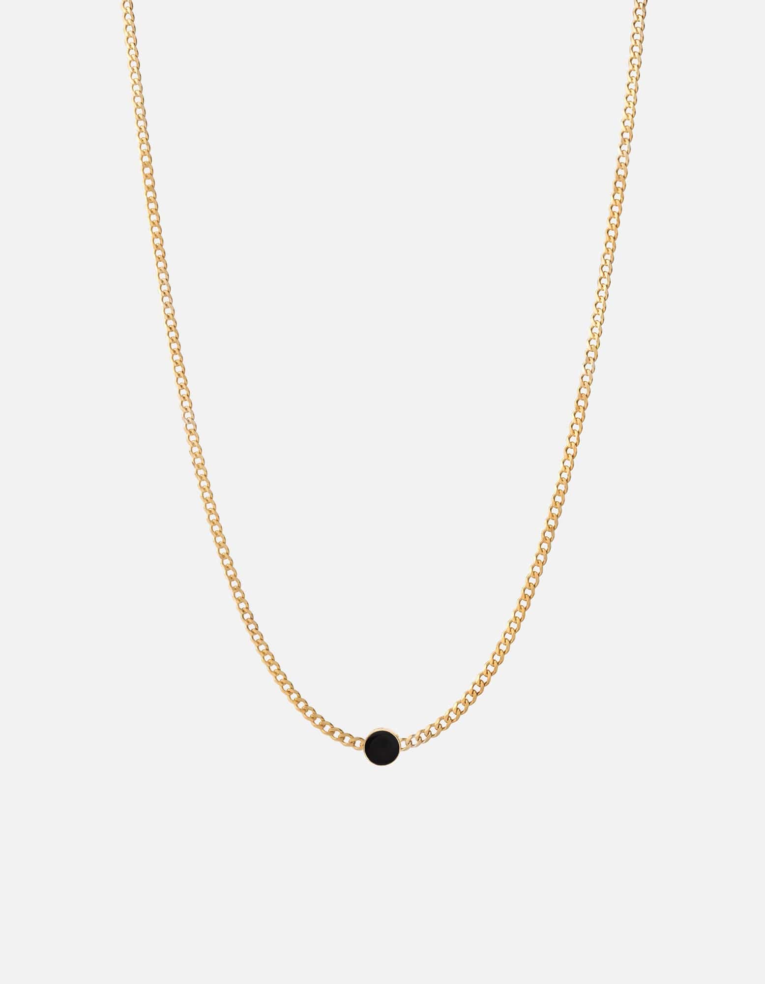 Miansai Necklaces Volcan Type Chain Necklace, Gold Vermeil 1 Letter / Black / 24 in. / Monogram: Yes
