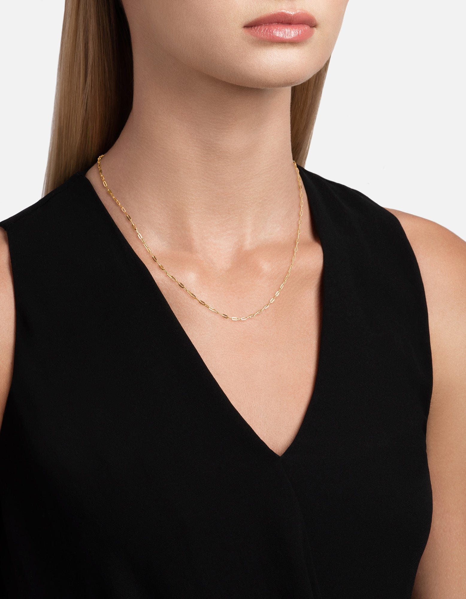 2.5mm Volt Link Cable Chain Necklace, 14k Gold