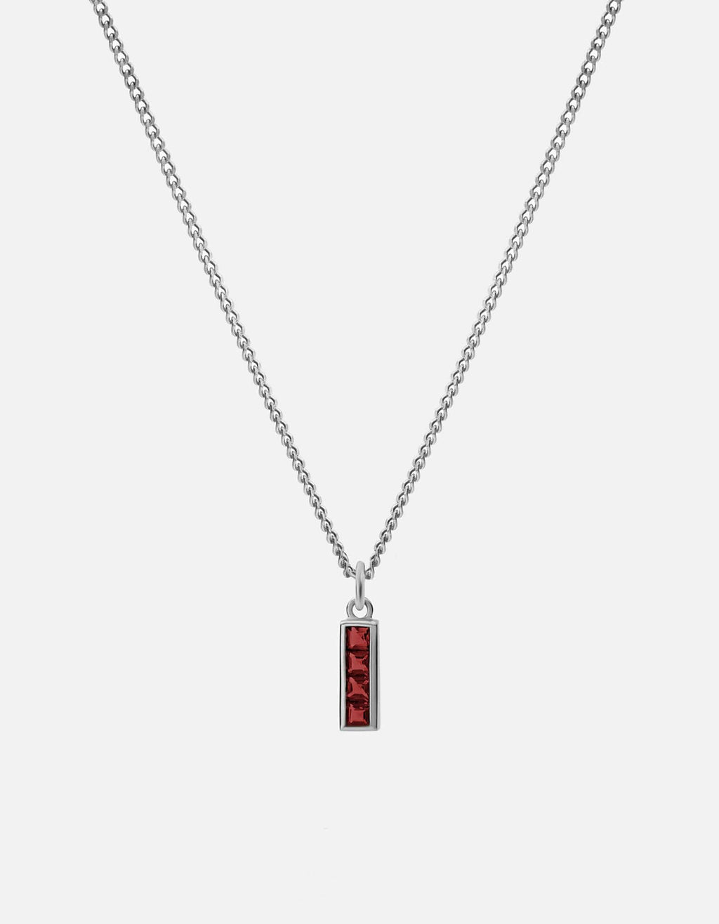 Miansai Necklaces Totem Garnet Necklace, Sterling Silver Red / 21 in.