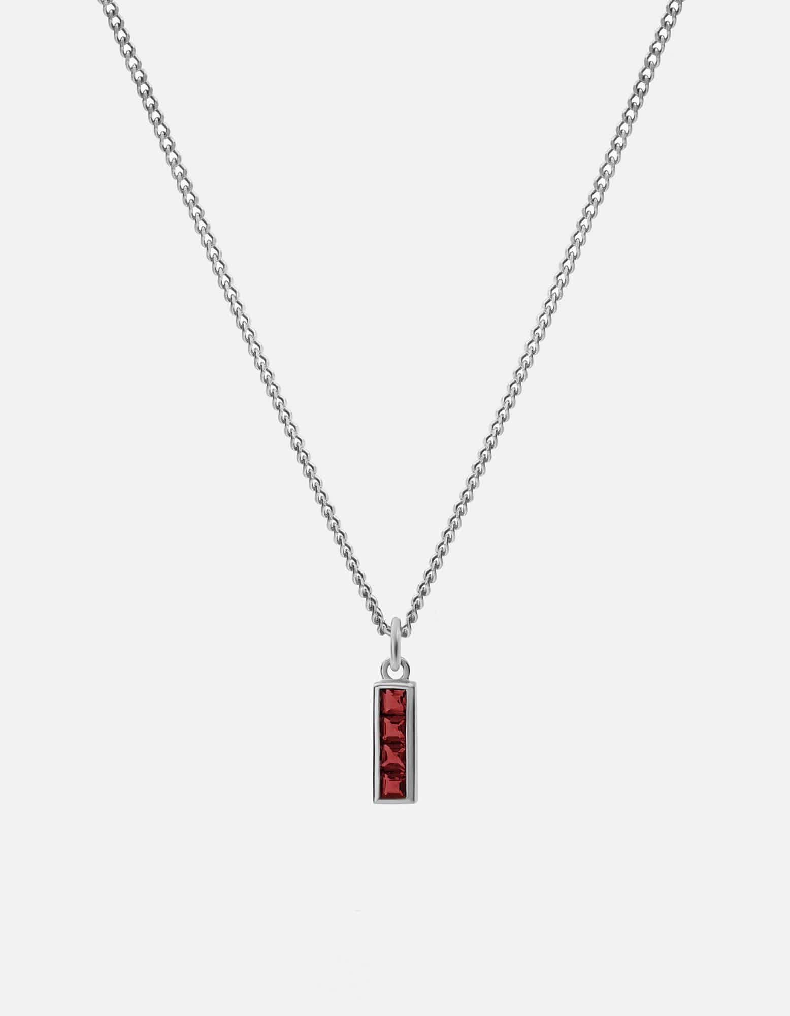 Miansai Necklaces Totem Garnet Necklace, Sterling Silver Red / 21 in.