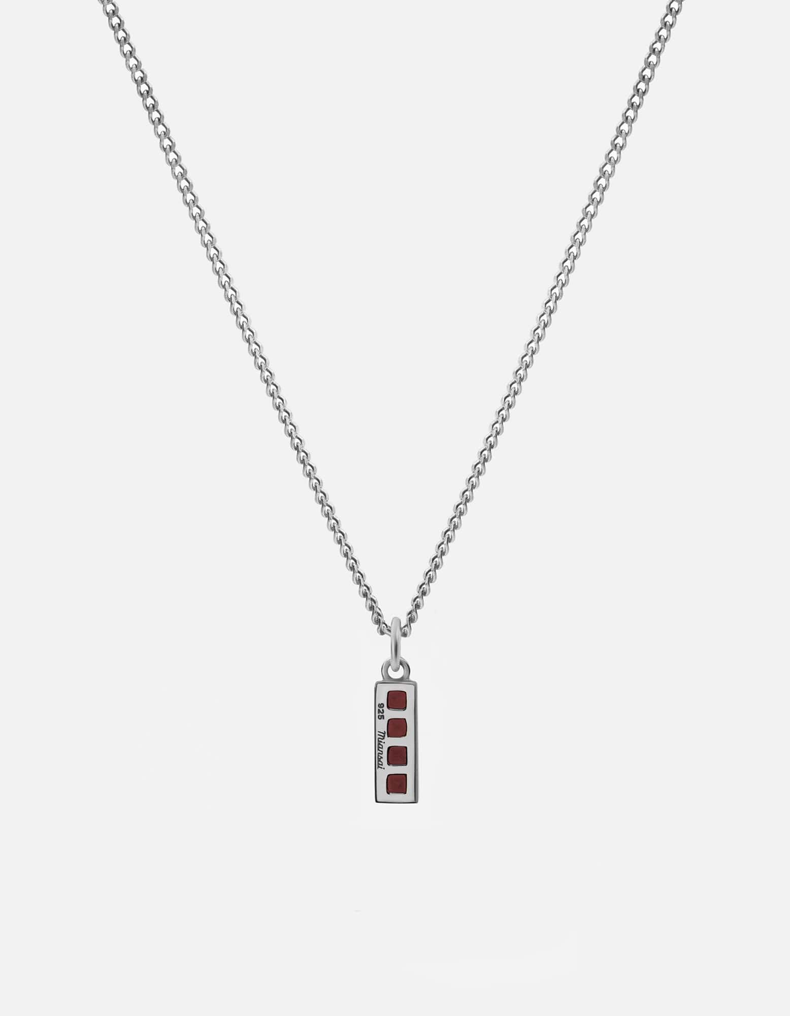 Totem Garnet Necklace, Sterling Silver
