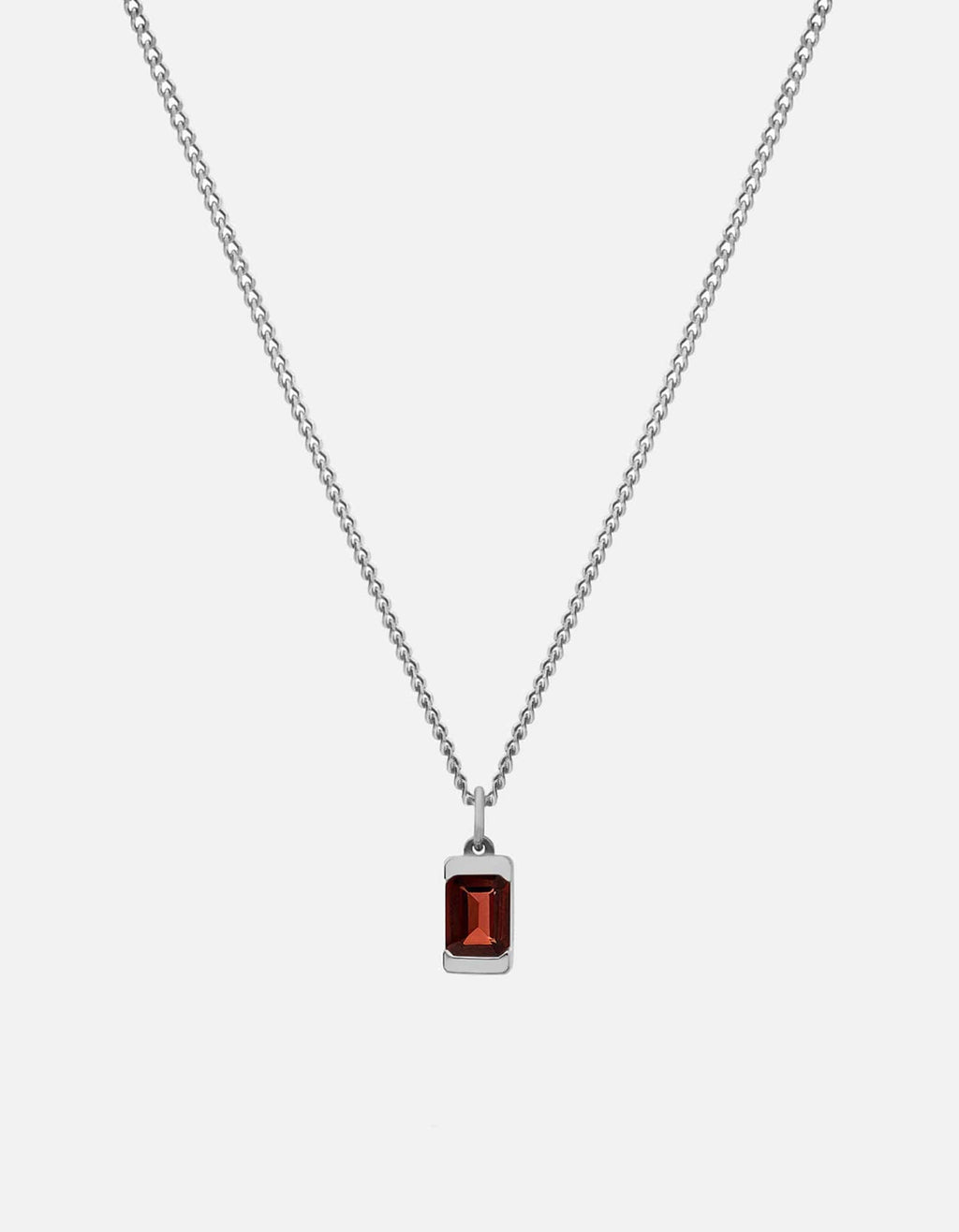 Miansai Necklaces Valor Garnet Necklace, Sterling Silver Red / 21 in.