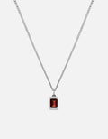 Miansai Necklaces Valor Garnet Necklace, Sterling Silver Red / 21 in.