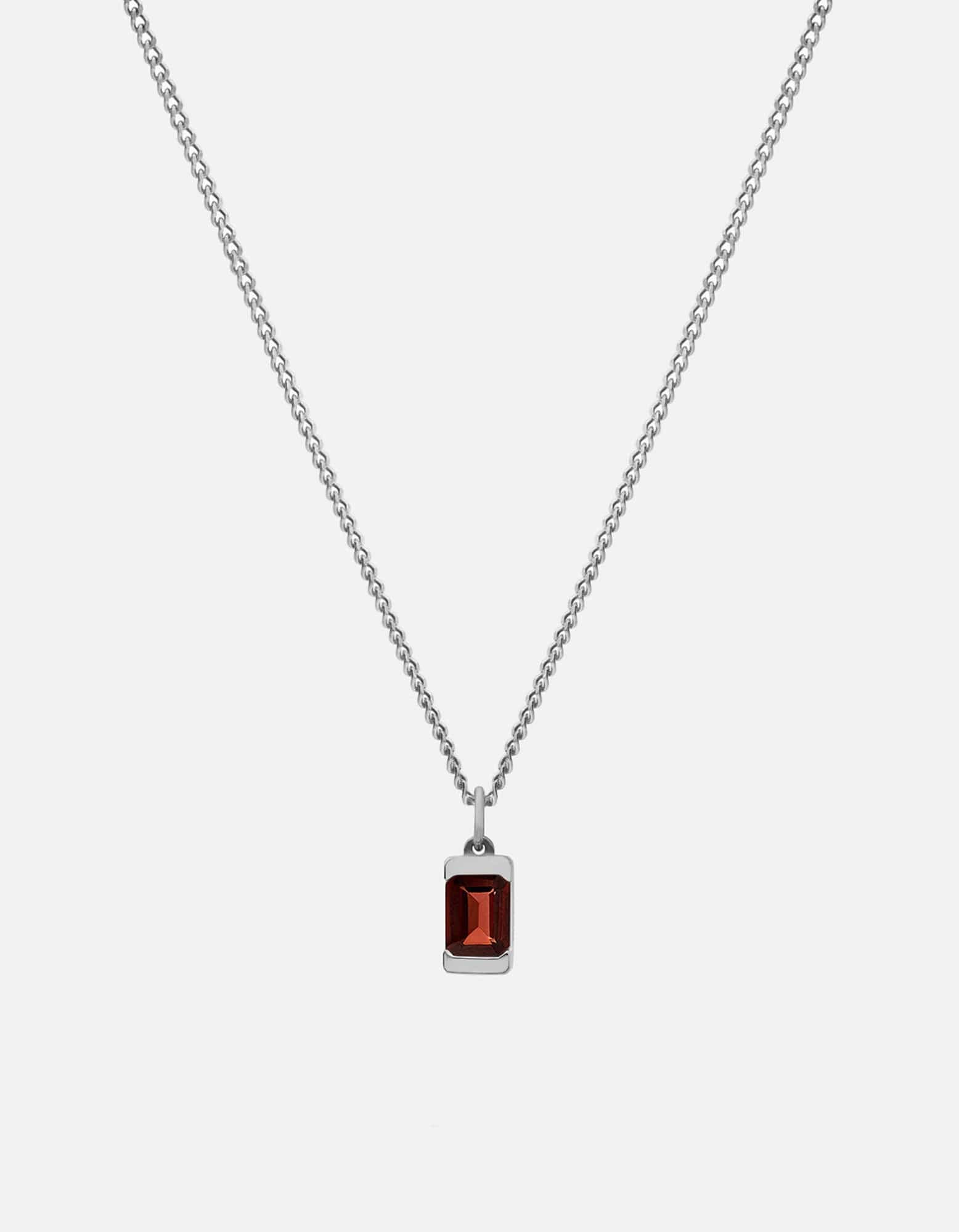 Miansai Necklaces Valor Garnet Necklace, Sterling Silver Red / 21 in.