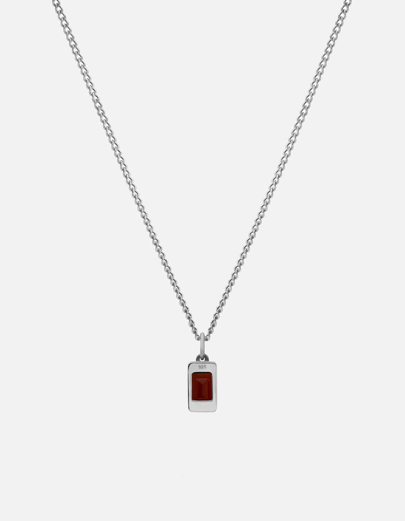 Valor Garnet Pendant Necklace, Sterling Silver