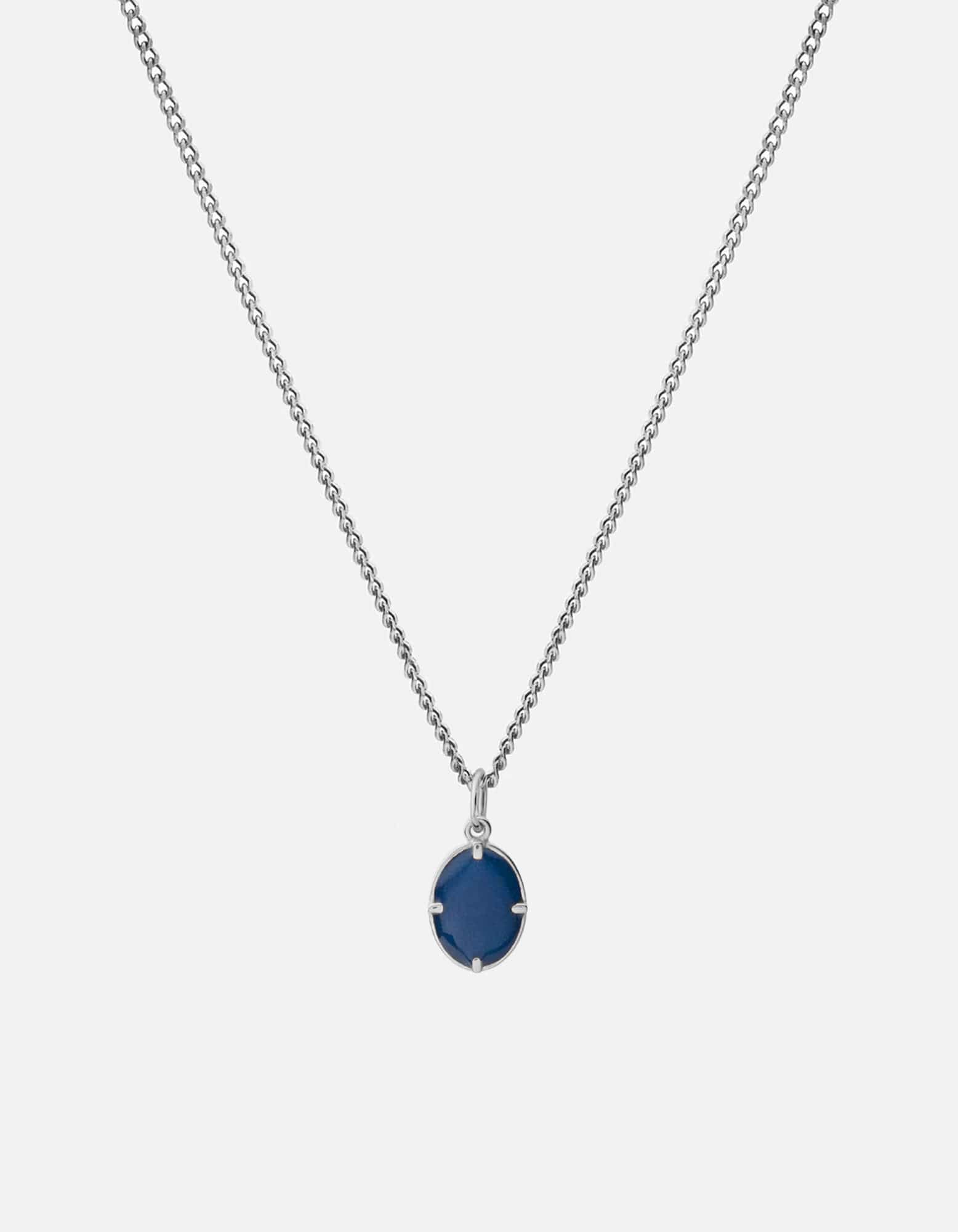 Miansai Necklaces Portal Necklace, Sterling Silver/Blue Blue / 21 in. / Monogram: No