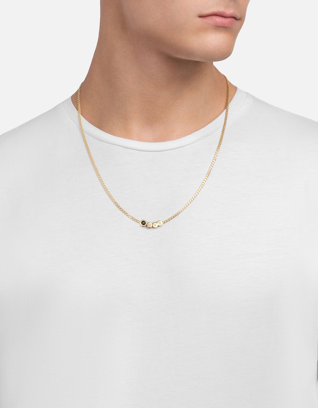 Opus Chalcedony Type Chain Necklace, Gold Vermeil/Green