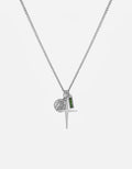 Miansai Necklaces Aegis Trilogy Agate Necklace, Sterling Silver Green / 21 in.