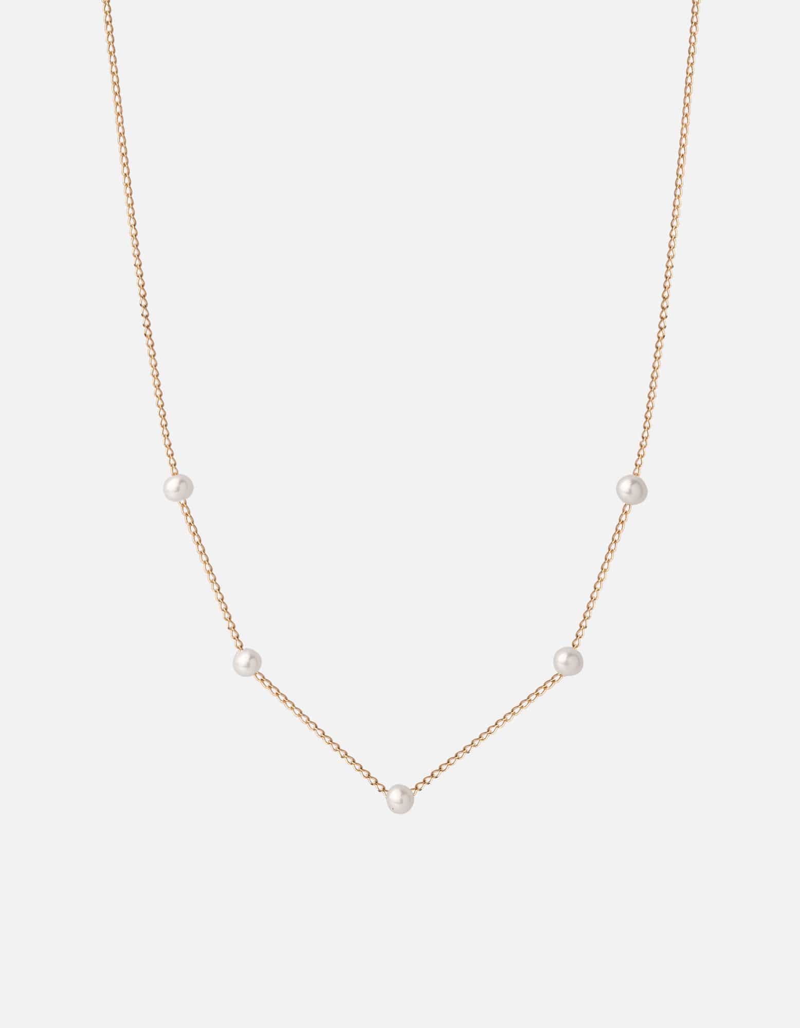 Miansai Necklaces Tiana Pearl Necklace, 14k Gold Polished Yellow Gold w/Pearl / 15-18 in.