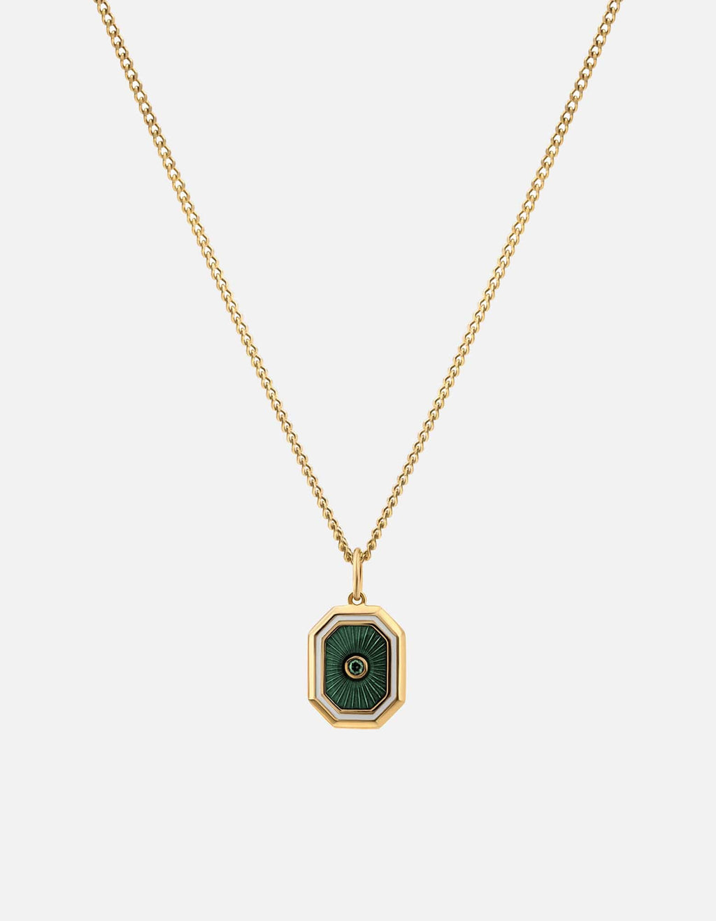 Miansai Necklaces Umbra Chalcedony Necklace, Gold Vermeil/Green Green / 21 in. / Monogram: No