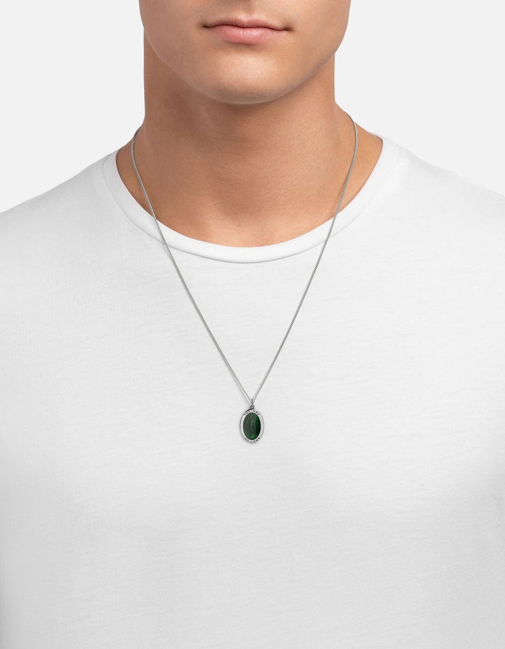 Fortuna Necklace, Sterling Silver / Green