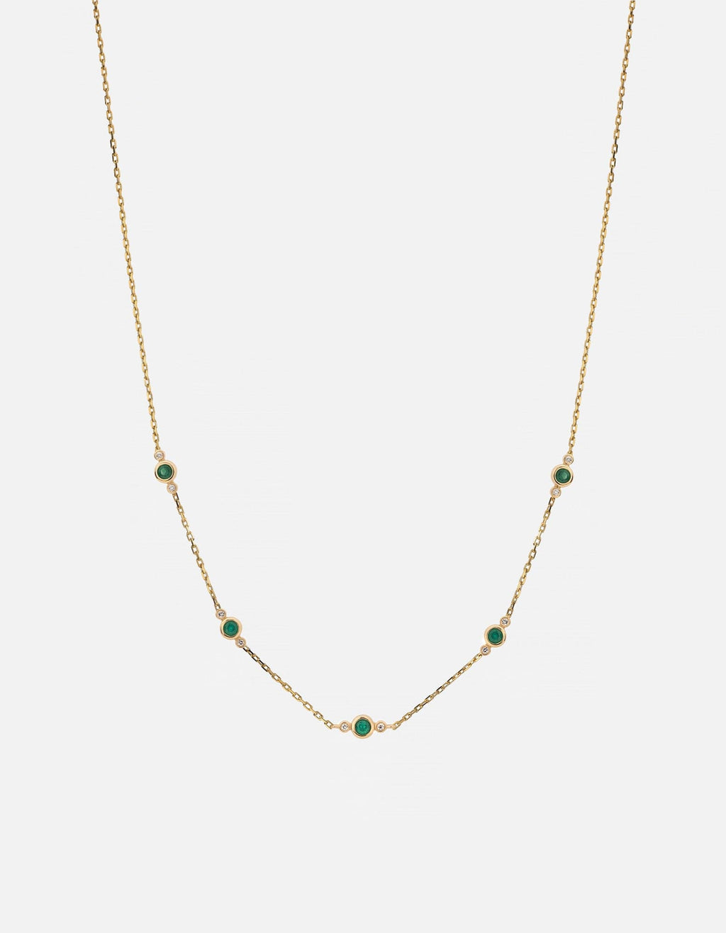 Miansai Necklaces Zaha Chalcedony Necklace, 14k Gold Pavé Green / 16-18 in.