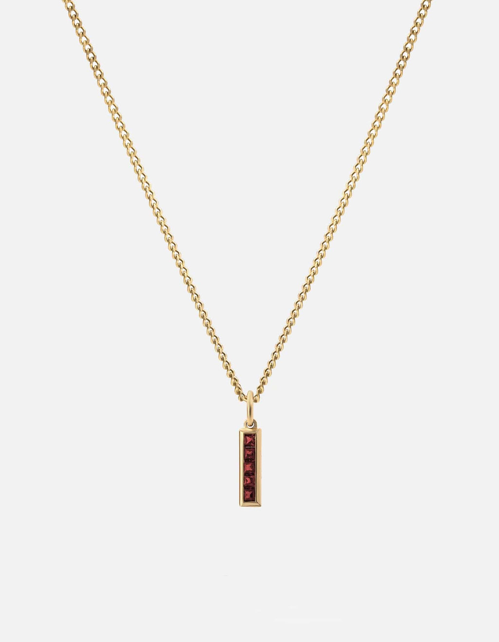 Miansai Necklaces Slim Totem Garnet Necklace, Gold Vermeil Red / 21 in.