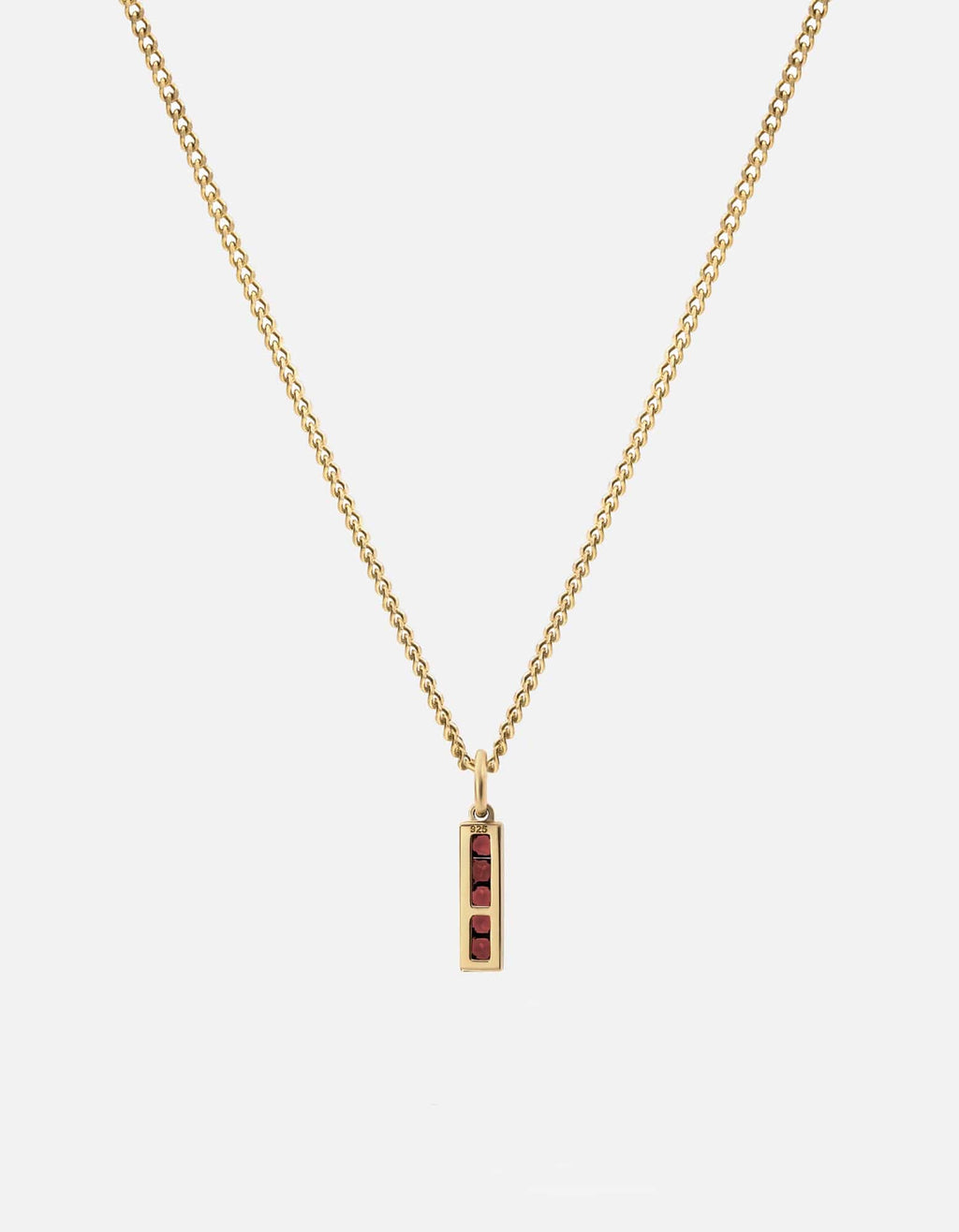 Slim Totem Garnet Necklace, Gold Vermeil