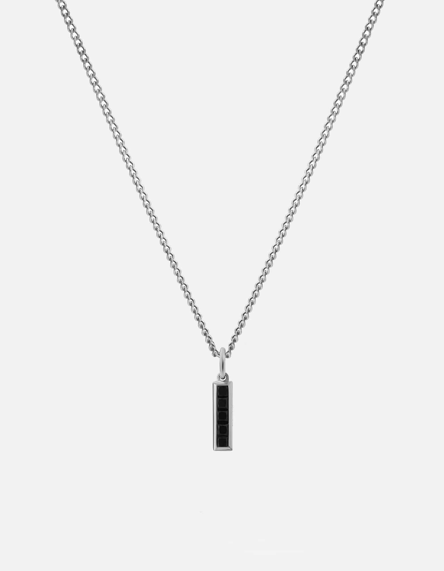 Miansai Necklaces Slim Totem Onyx Necklace, Sterling Silver Black / 21 in.